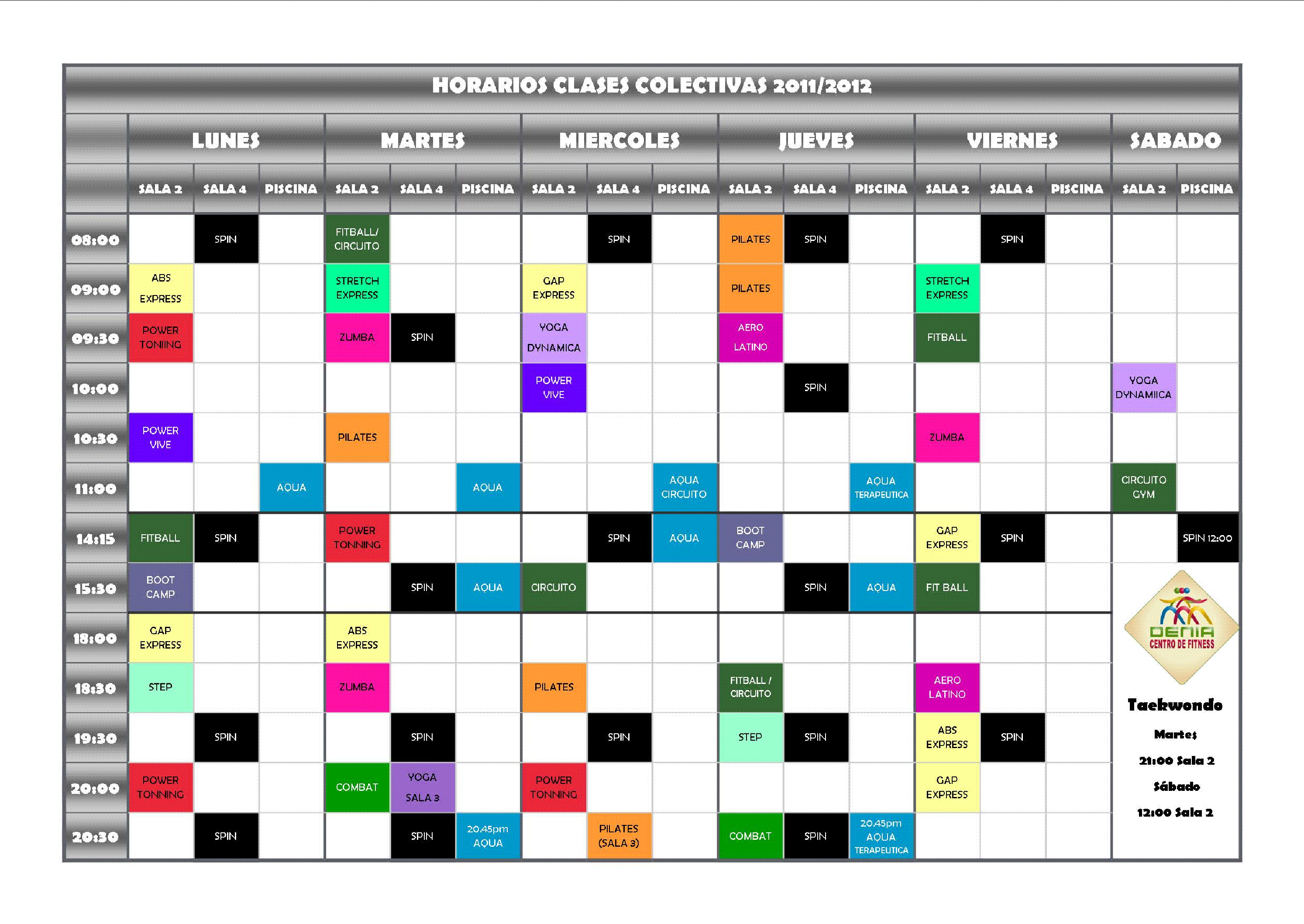 Horario clases colectivas